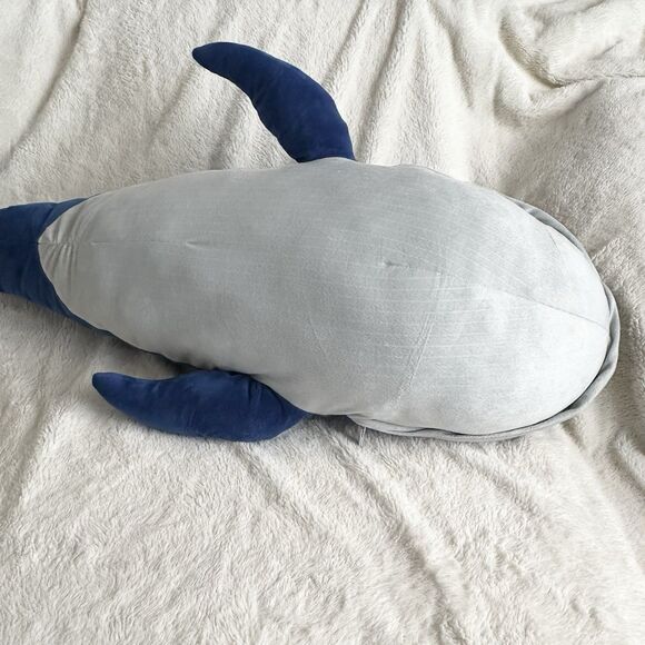 IKEA Blavingad Blue Whale Plush Stuffed Animal Toy 39” Stuffed Zipper Mouth - Picture 5 of 8